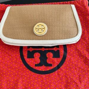Tory Burch Tan and Cream Clutch